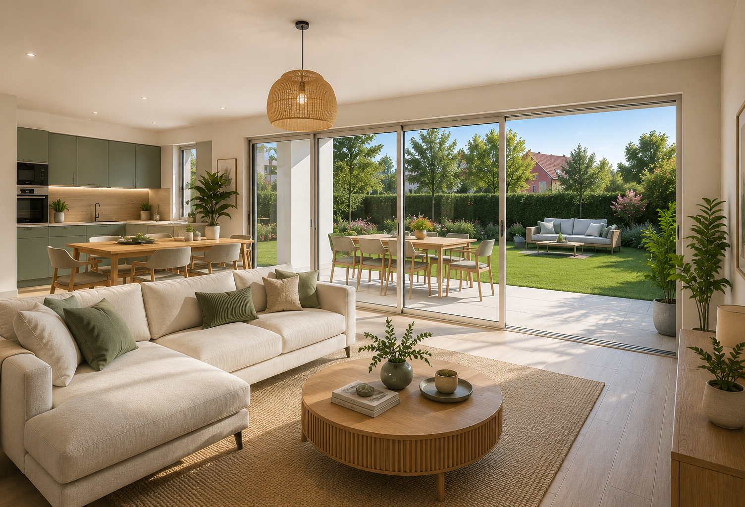 Jardin d’exception aux portes de Strasbourg – Superbe T4 neuf familial en rez-de-jardin — photo 1