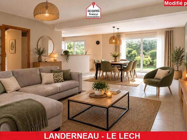 FINISTERE - Landerneau (29800) - A VENDRE - MAISON DE 134M² - 5 CHAMBRES -  SOUS-SOL COMPLET - GARAGE - JARDIN CLOS DE 1100 M² - DPE C — photo du bien