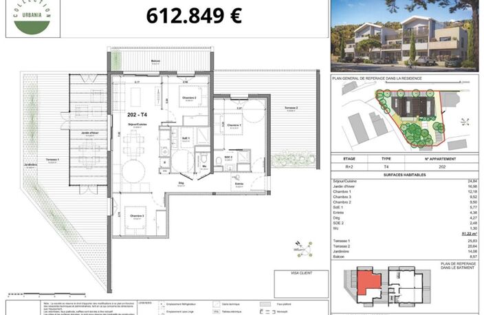 Appartement  4 pièce(s) 91.22 m2 + 70 m2 de terrasse — photo 2