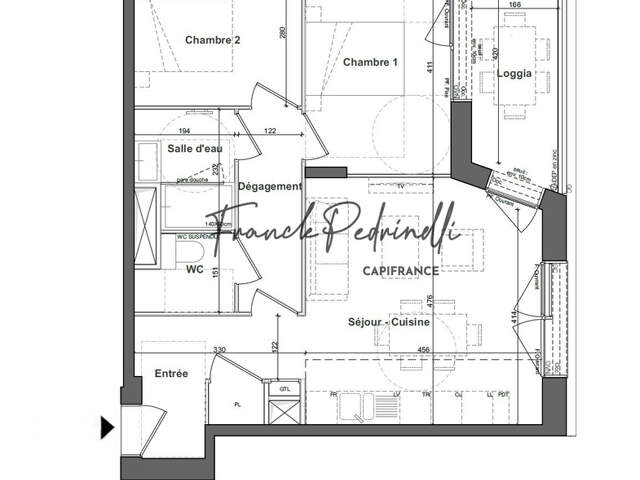 T3 60 m² de standing avec balcon 7m² vue dégagée 6e étage  CONFLUENCE — photo du bien