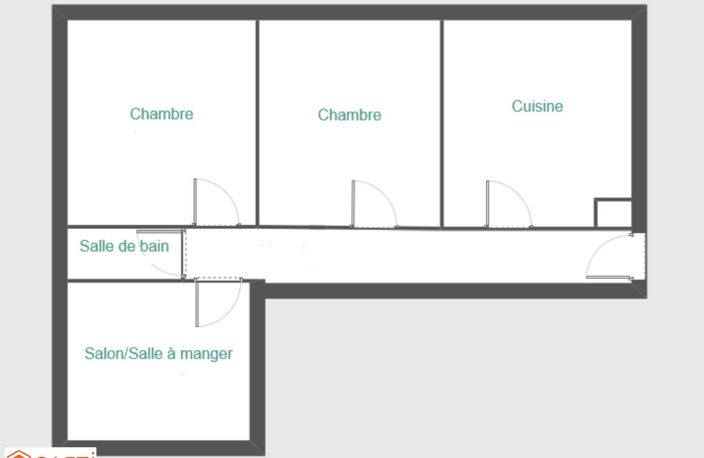 Appartement 65m² env. Lumineux, garage, cave. — photo 3