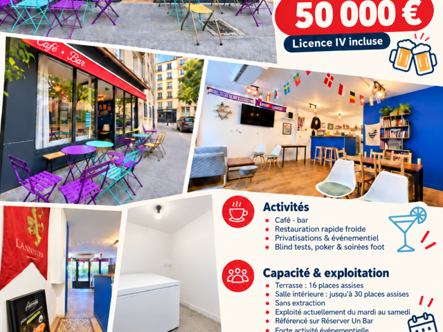 Vente Bar, Brasserie, Tabac 51 m&sup2; — photo du bien