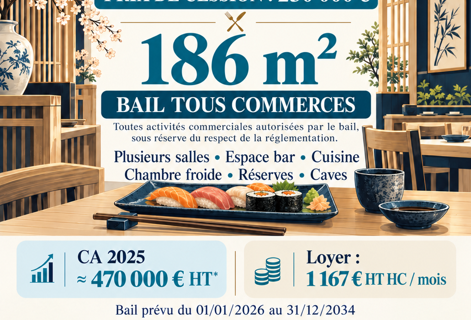 Vente Restaurant 186 m&sup2; — photo 1