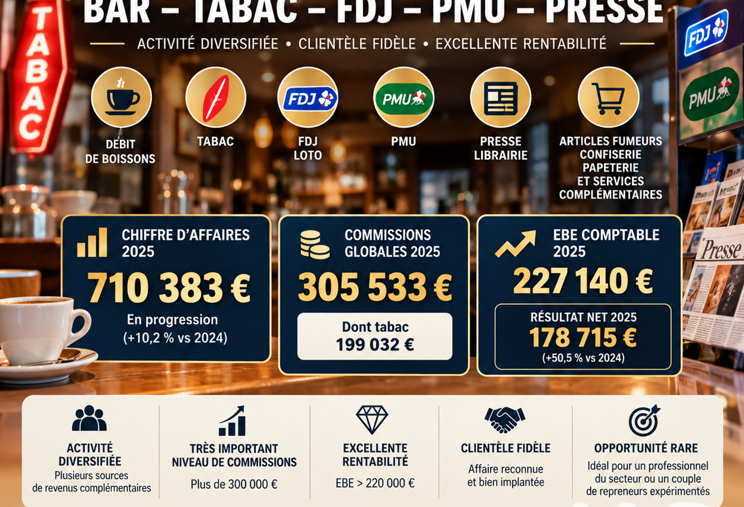 Vente Bar, Brasserie, Tabac 500 m&sup2; — photo 1