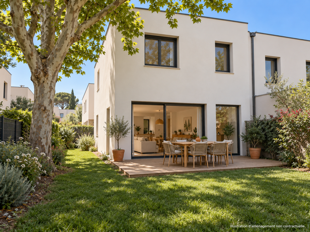 Montpellier centre – Villa neuve T4 avec jardin et places de stationnements — photo du bien