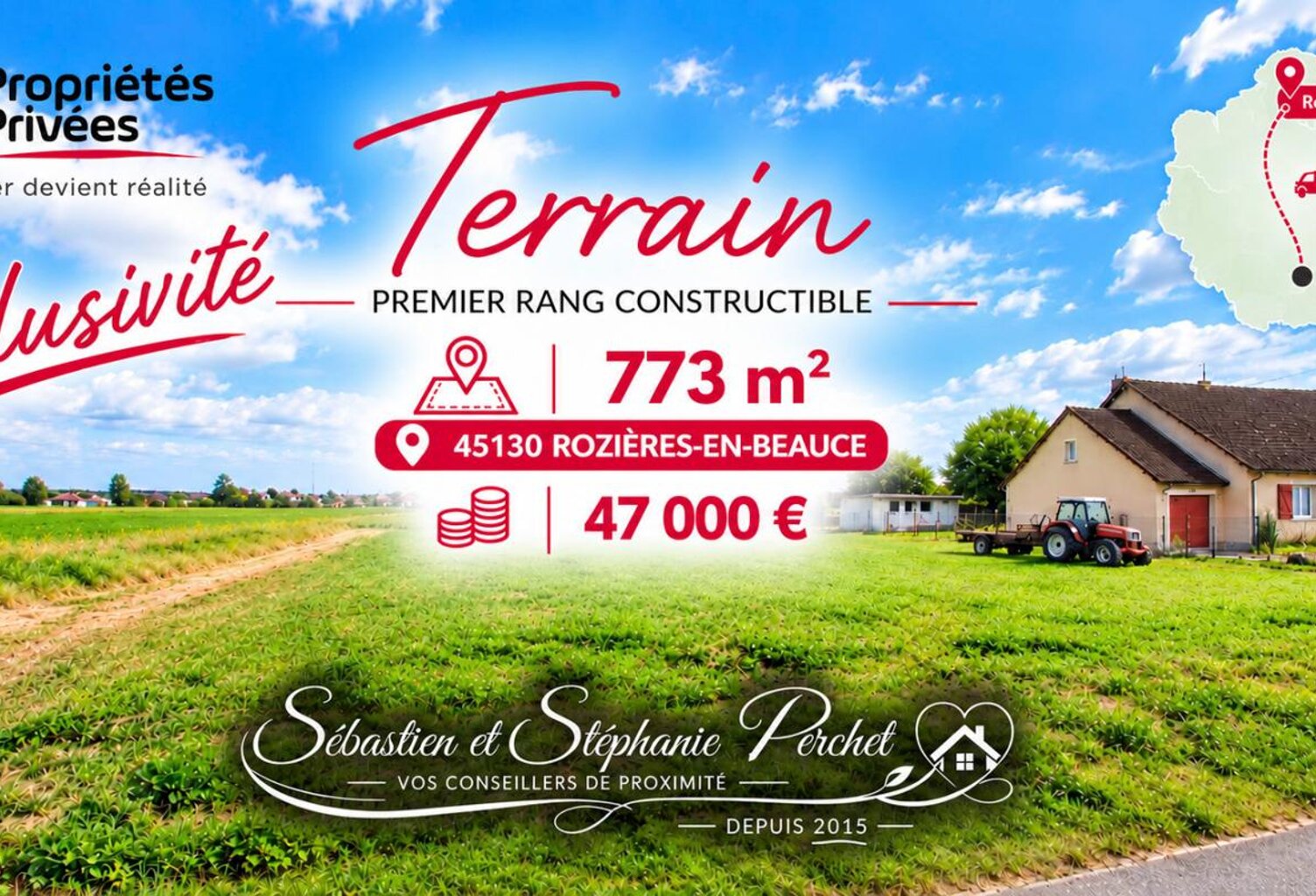 EXCLUSIVITÉ - TERRAIN CONSTRUCTIBLE À ROZIÈRES-EN-BEAUCE — photo 1