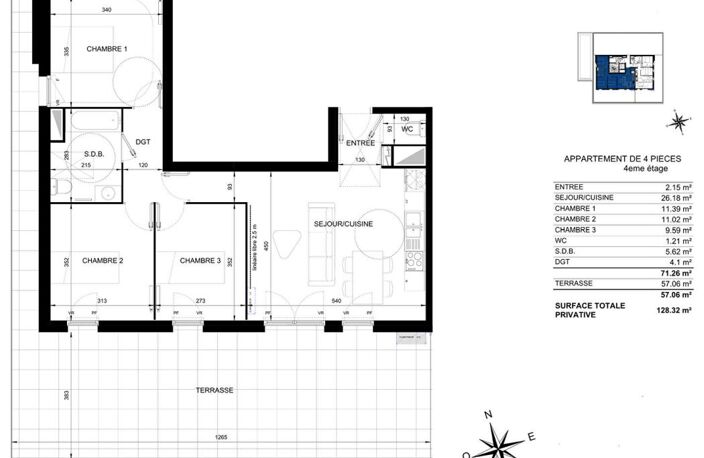 Appartement La Seyne Sur Mer T4 - 72 m2 Dernier étage + Terrasse 57 m2 — photo 2