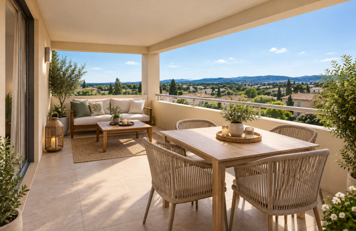 T3 EN DERNIER ETAGE AVEC TERRASSE - CENTRE ROGNES — photo 2