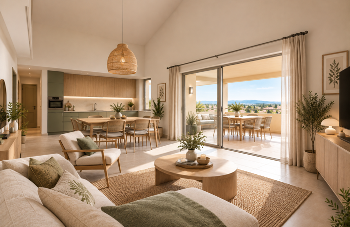 -T4 LUMINEUX DE 80m² avec TERRASSE - CENTRE ROGNES — photo 2
