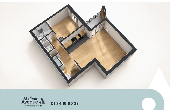 CHAVILLE - APPARTEMENT de 2 Pièces de 56 m2,BALCON, CAVE, PARKING — photo 2