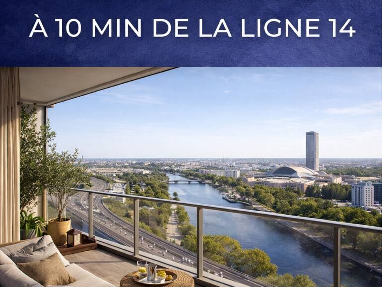  LIVRE T2 NEUF DE 44M² + BALCON 10M² SANS VIS A VIS VUE SEINE A 10 MIN DE LA LIGNE 14 — photo 1