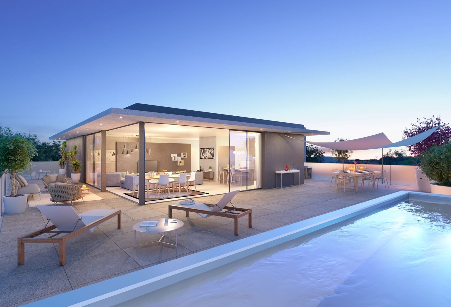 -ROOFTOP AVEC PISCINE COEUR DE CASTELNAU LE LEZ — photo 1