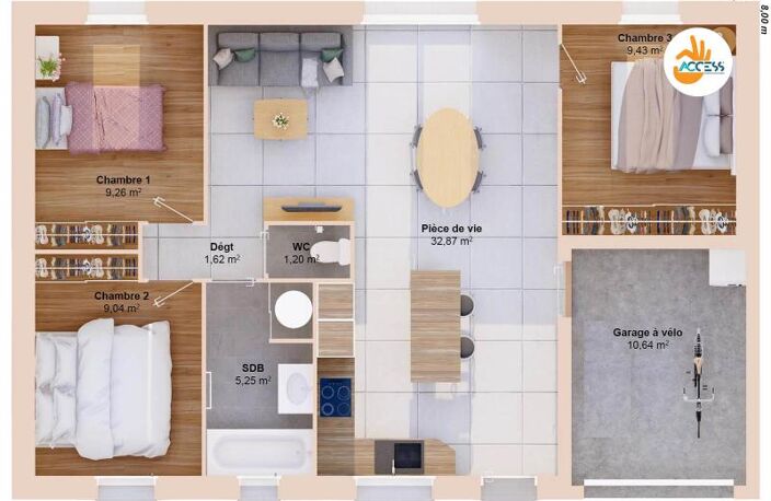 Maison 5 pièces 69 m2 — photo 2