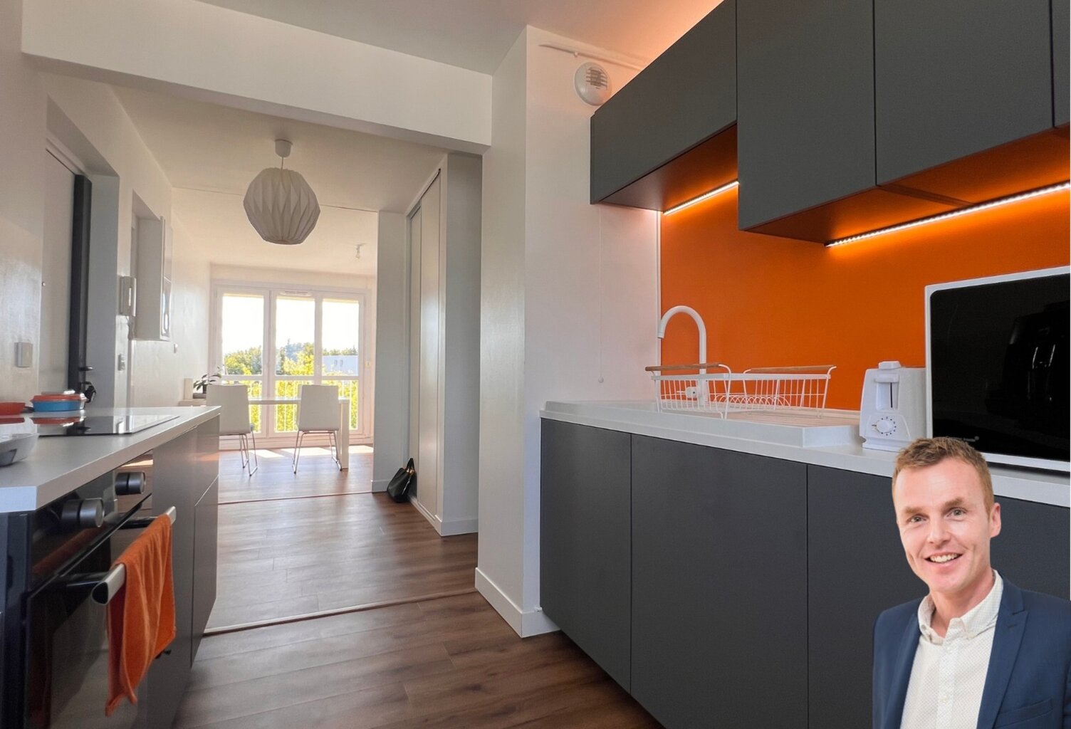 QUIMPER (29) — À VENDRE - Appartement T3 de 60,57 m² AU 6ᵉ et dernier — Balcon - Cave — photo 1