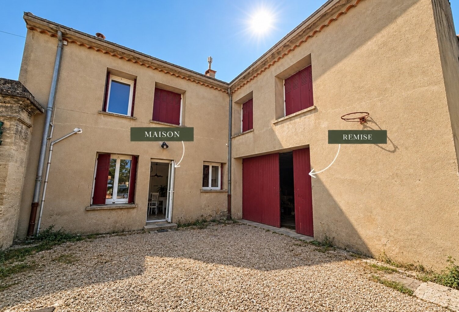 BOUJAN-SUR-LIBRON – REMISE VITICOLE 160 M² + MAISON ATTENANTE + COUR ET JARDIN — photo 1