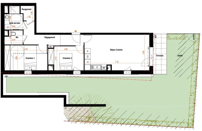 Appartement T3 avec grand jardin, cave et parking LES CARROZ D'ARACHES (74) — photo 2