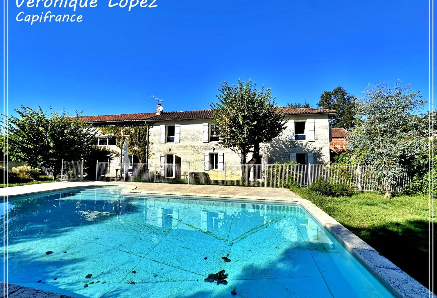 Feugarolles, belle longère en pierre rénovée de 289m² habitables avec jardin, piscine, atelier, séchoir à tabac — photo 1