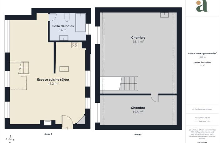 Maison Historique de Charme 103 m² – Cour Pavée & Terrasse – en vente à Le Pecq (78230) — photo 4