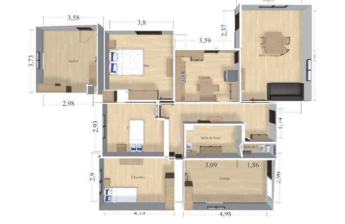 Grasse PLASCASSIER  Maison de plain-pied de 112 m2 avec anne — photo 4