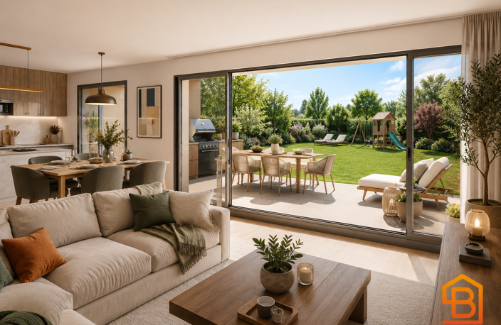 ACHAT APPARTEMENT 4 PIECES EN REZ DE JARDIN AVEC JARDIN 200M² A 4 MINUTES DU TRAM T2 — photo 2