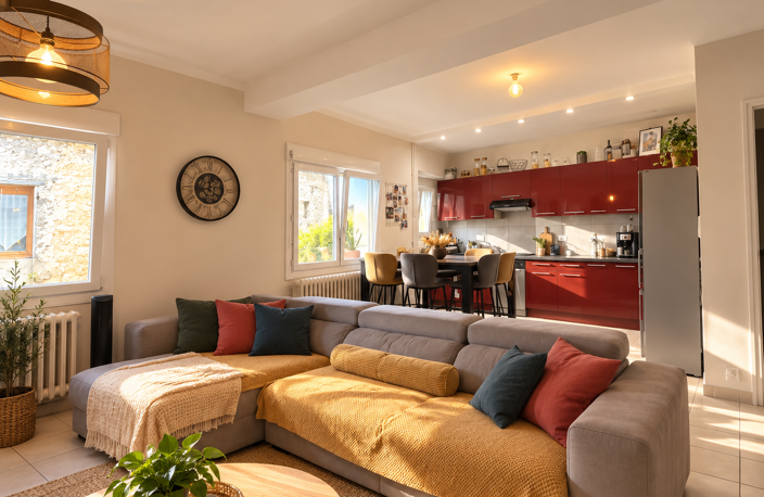 A VENDRE - MAISON DE VILLAGE T4 RENOVEE AVEC GARAGE — photo 4