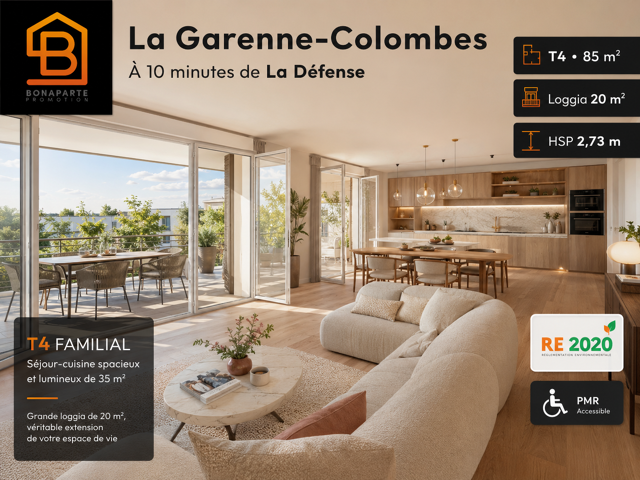 10 minutes de la defense: 4 pièces 85m² réception 35m² exterieur 20m²+pkg — photo du bien