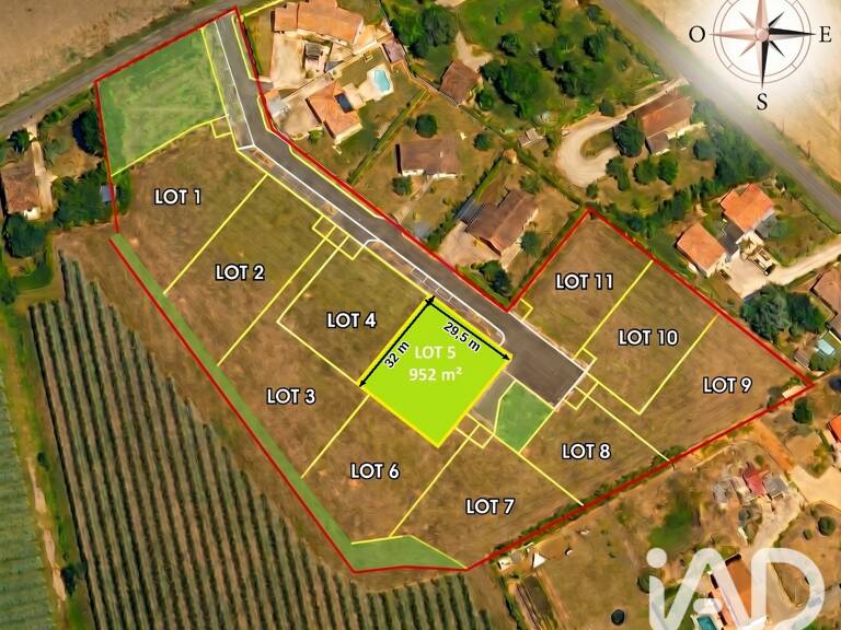 Vente Terrain à bâtir 952 m&sup2; — photo 1