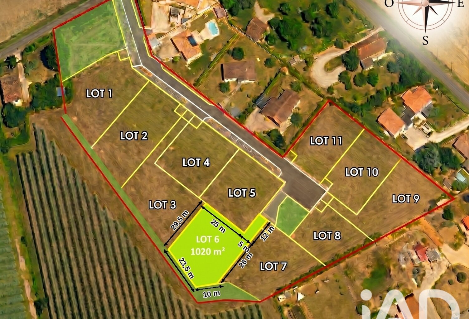 Vente Terrain 1 020 m&sup2; — photo 1