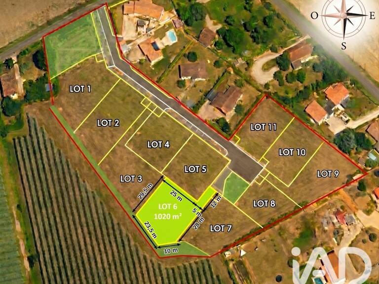 Vente Terrain 1 020 m&sup2; — photo 1