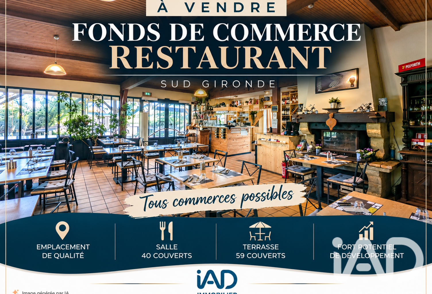 Vente Restaurant 144 m&sup2; — photo 1