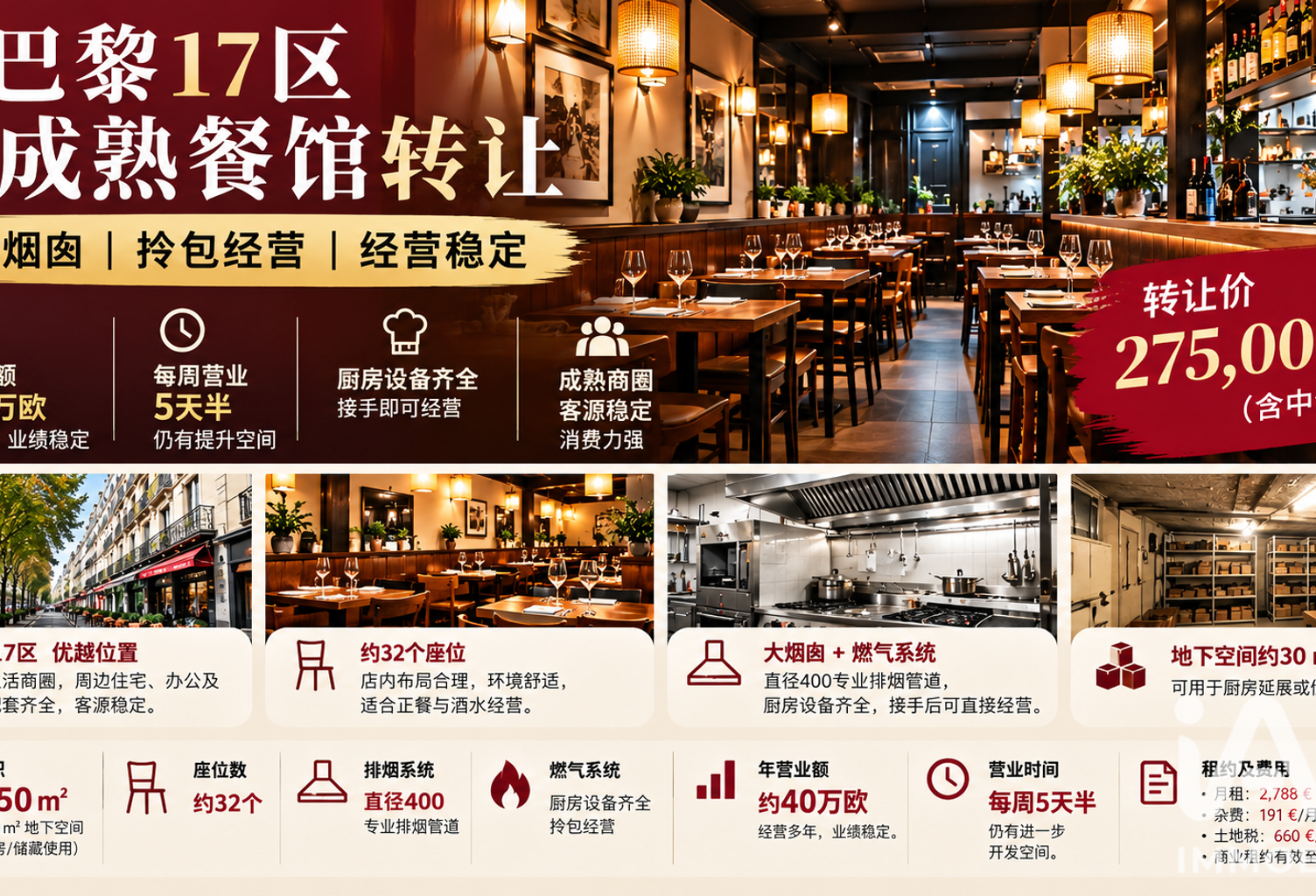 Vente Restaurant 50 m&sup2; — photo 1