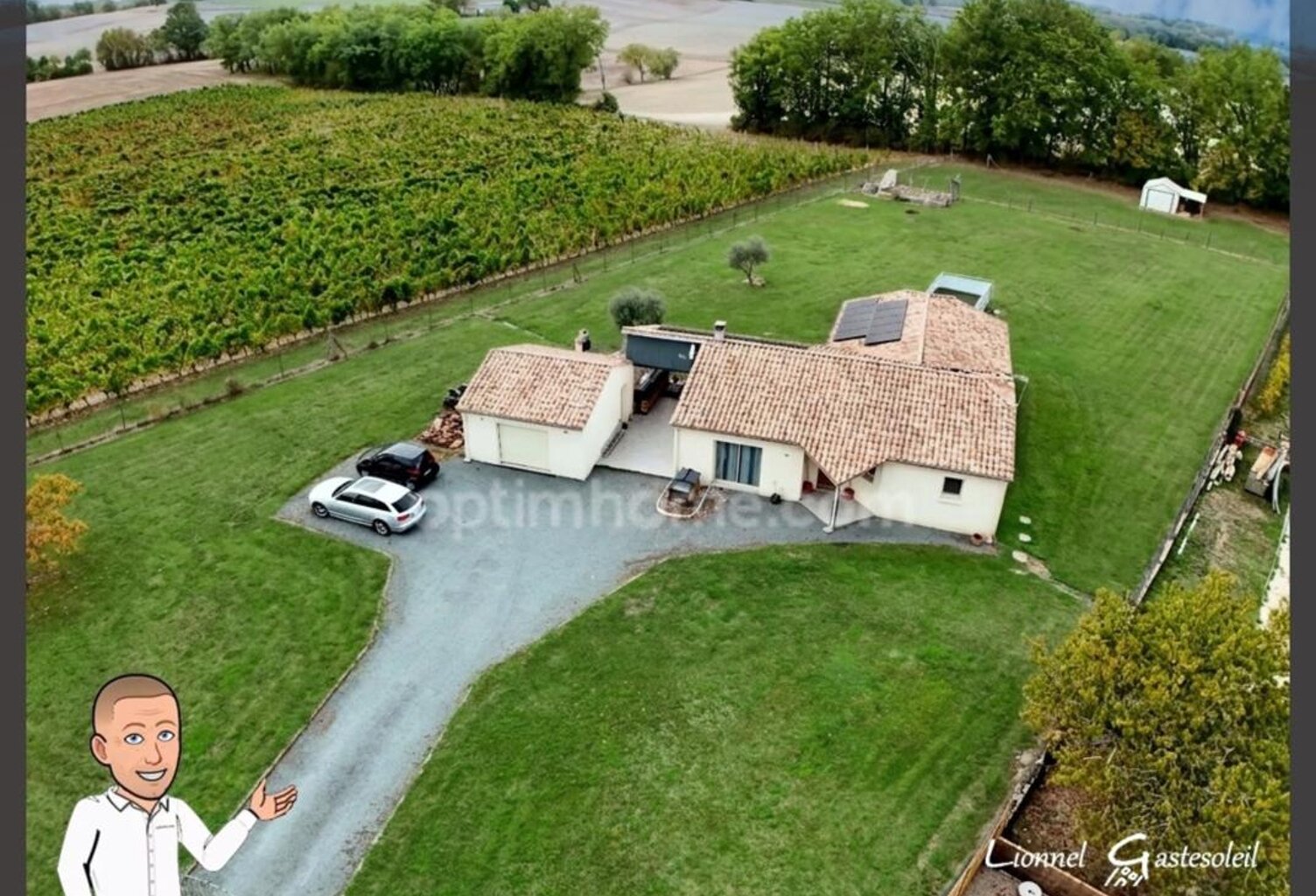 Maison à vendre 3 chambres, de plain-pied, garage et panneaux solaires sur un grand terrain plus de 3500m2 près de Bergerac (24) — photo 1