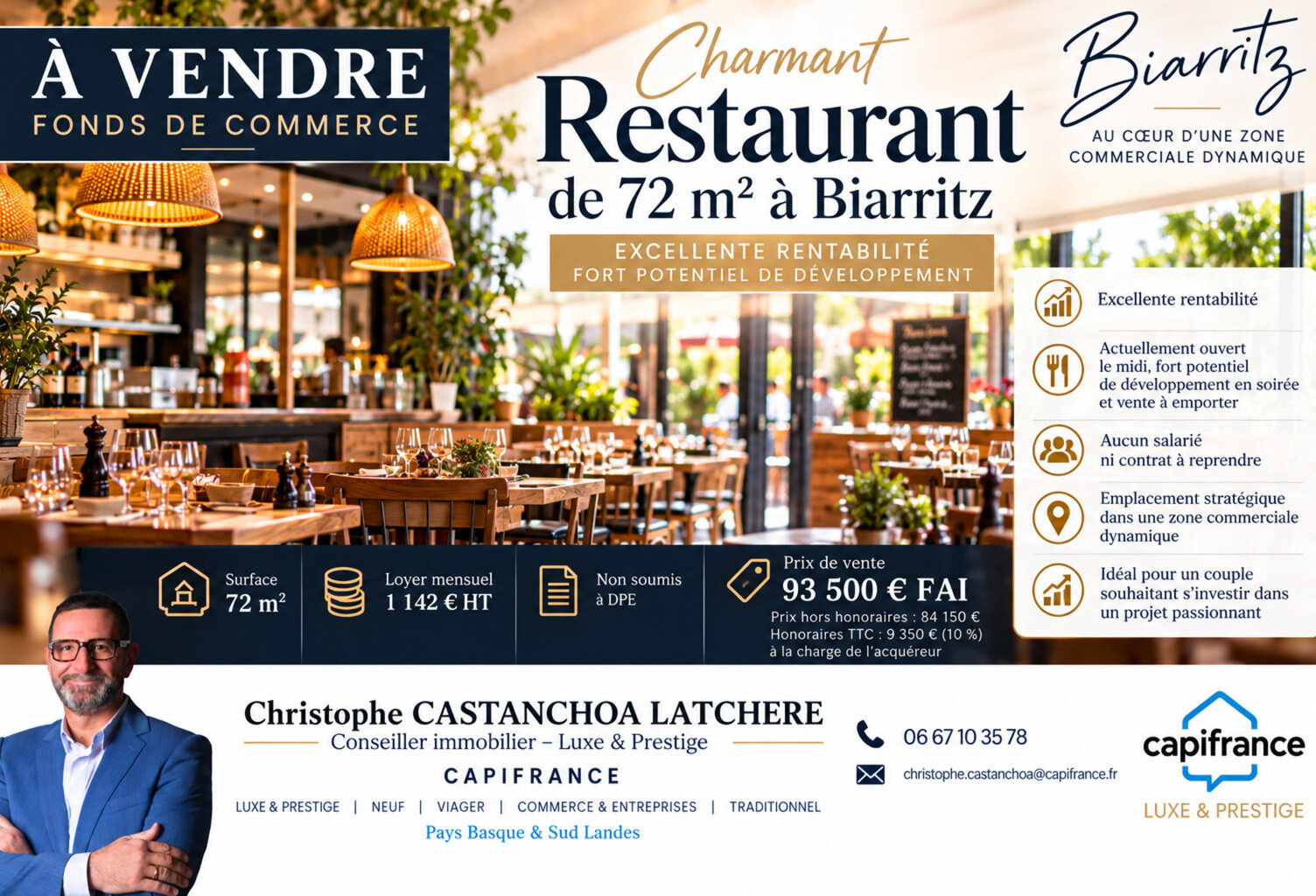Charmant Restaurant de 72 m² à Biarritz — photo 1