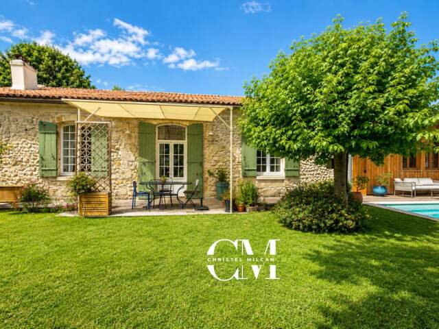 Maison en pierre plain pieds 170 m² Le Bouscat Centre, jardin, piscine, double garage — photo du bien