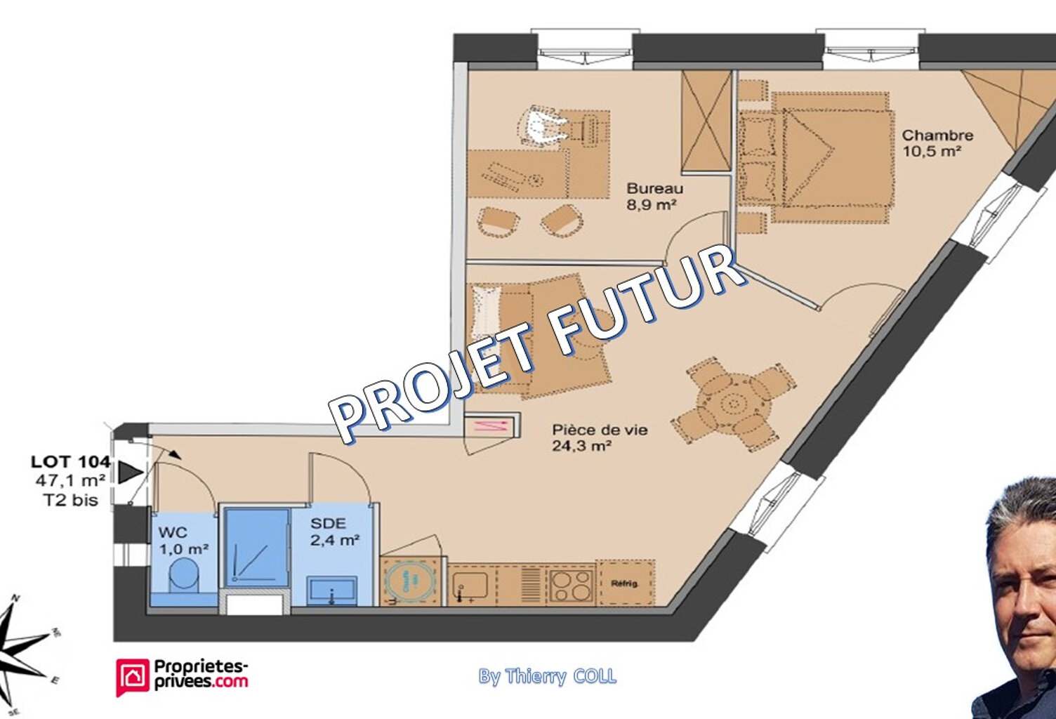 LYON 3 T2 bis de 47.10M² — photo 1