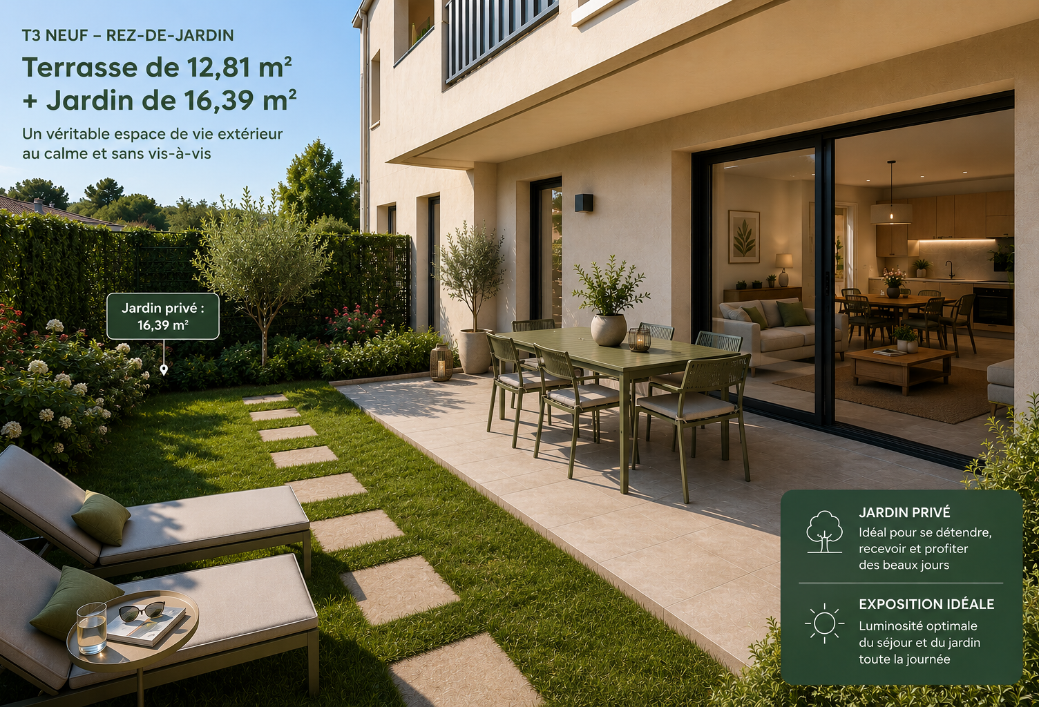-Aux portes d'Éguilles – T3 neuf avec jardin privé  — photo 1