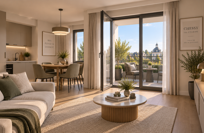 CHESSY – VAL D’EUROPE | 3 PIÈCES 65 M² AVEC BALCON – RÉSIDENCE DE STANDING — photo 2