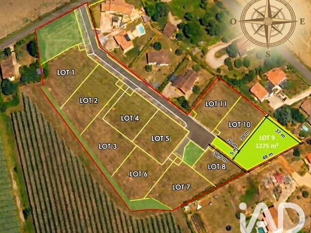 Vente Terrain à bâtir 1 275 m&sup2; — photo du bien