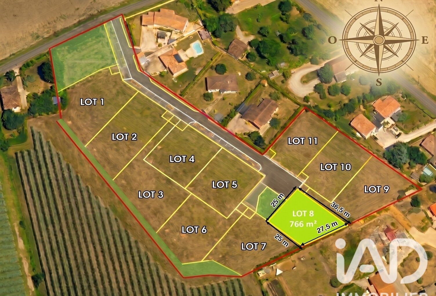 Vente Terrain à bâtir 766 m&sup2; — photo 1