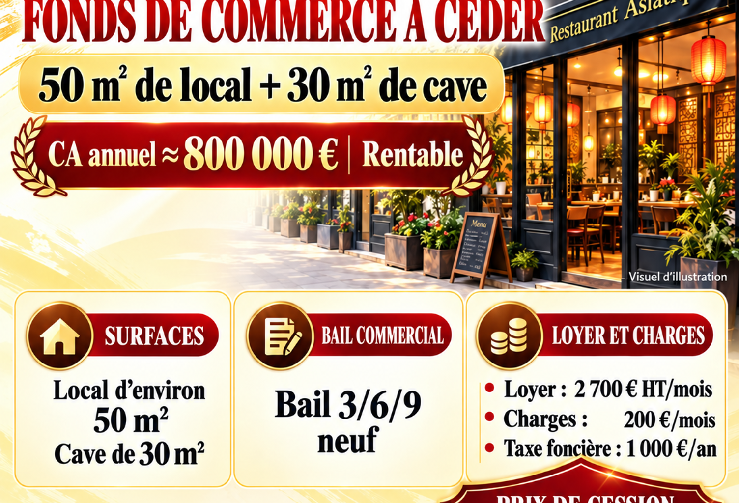 Vente Restaurant 80 m&sup2; — photo 1