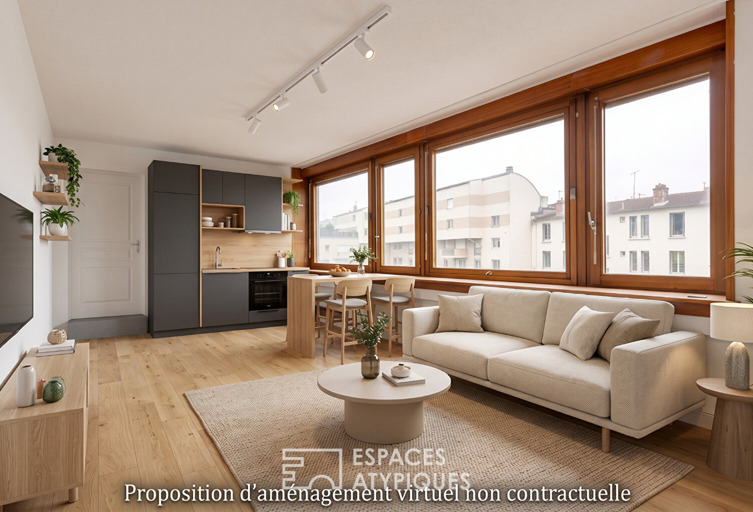 Appartement en plateau à aménagé en dernier étage avec place de stationnement — photo 1