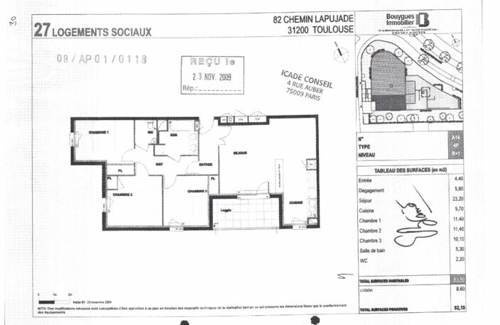Toulouse 31200 Quartier Croix Daurade/ Bonnefoy  SANS FRAIS AGENCE  T4 Récent de 83.50m² avec  Terrasse couverte de 8.60m² 1 place de parking en sous sol — photo 2