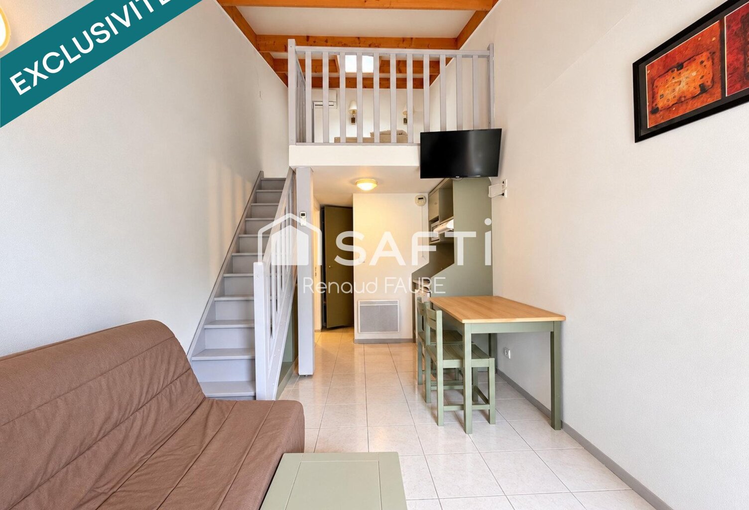 APPARTEMENT T1 MEUBLÉ AVEC MEZZANINE DANS RÉSIDENCE SÉCURISÉE — photo 1