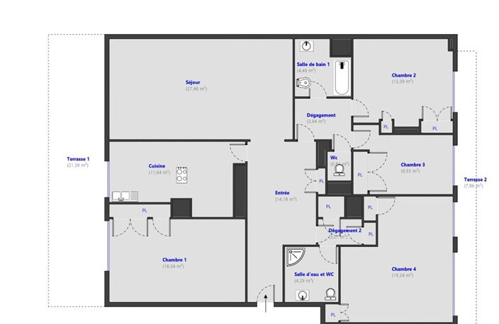 Nice Appartement  Familial 5 pièce(s) 130.40 m2 — photo 3