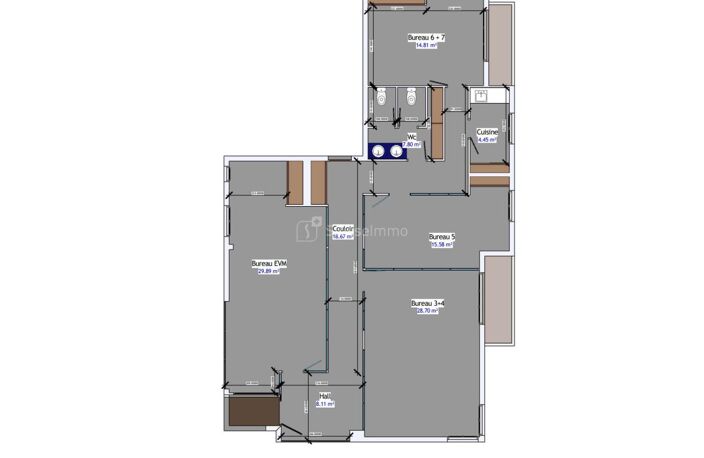 Ensemble de bureau 127.56 m2 — photo 3