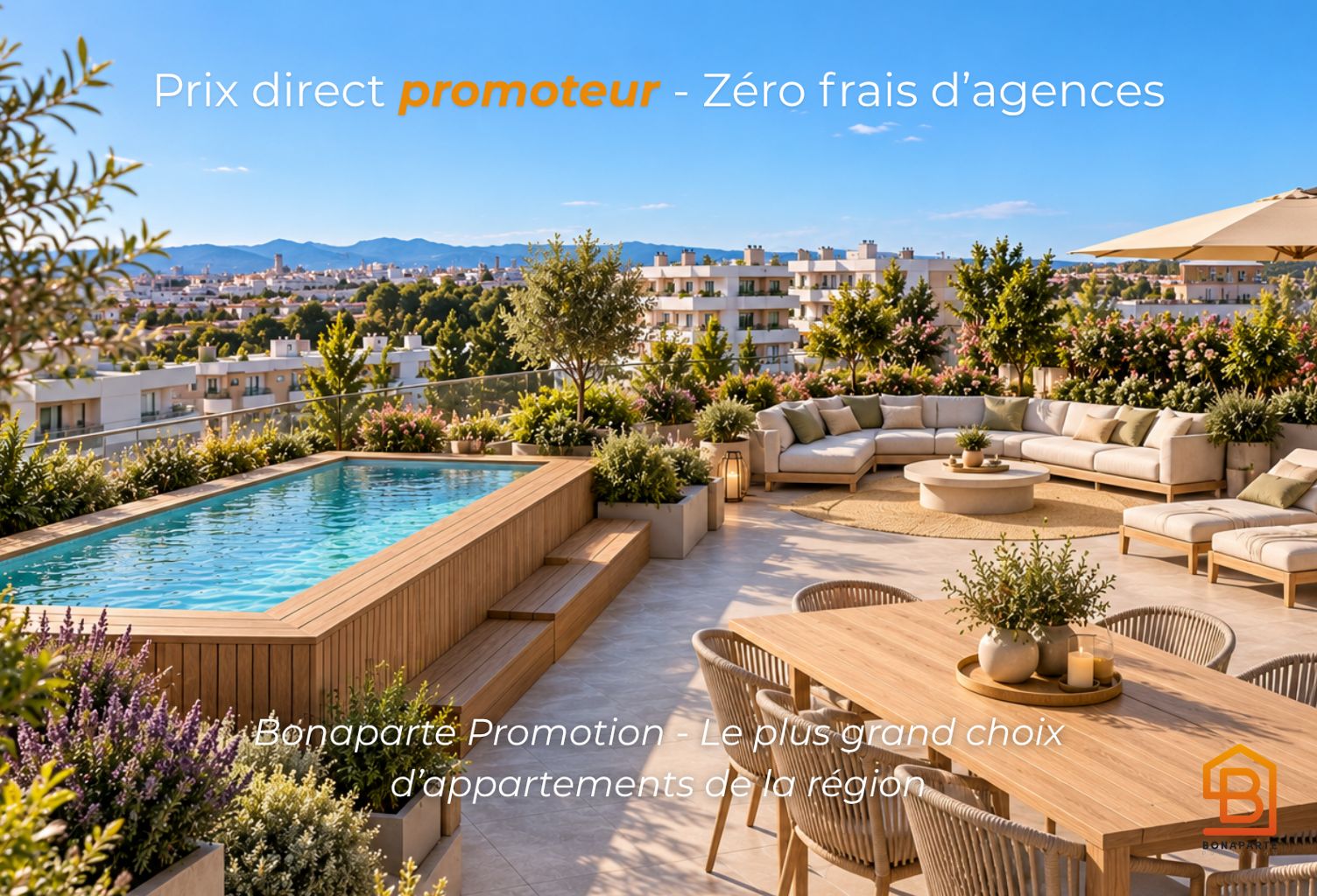 - MONTPELLIER – NOUVELLE MAIRIE – APPARTEMENT 3 CHAMBRES DERNIER ETAGE D'EXCEPTION AVEC PISCINE — photo 1