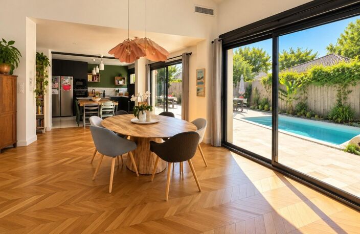 PESSAC ALOUETTE  Maison de plain-pied 200 m², jardin 900 m² piscine, en lisière de forêt — photo 3