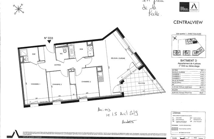 Location appartement 4 pièces 80 m² à Toulouse (31400) — photo 2