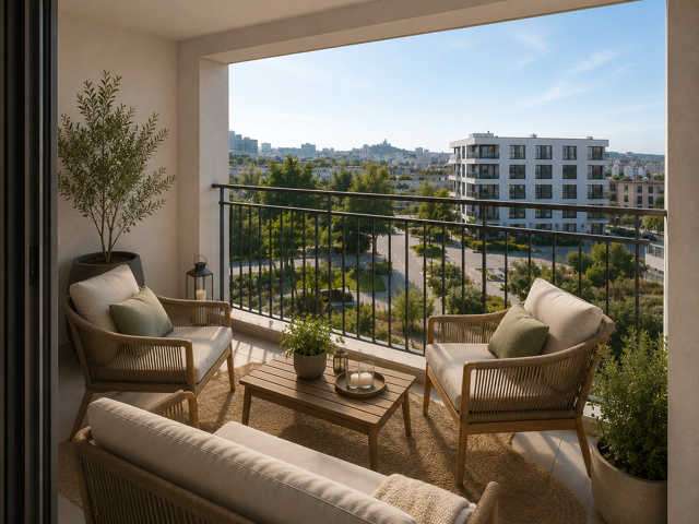 --MARSEILLE - STUDIO 27M² + 8M² DE LOGGIA DERNIER ETAGE — photo du bien