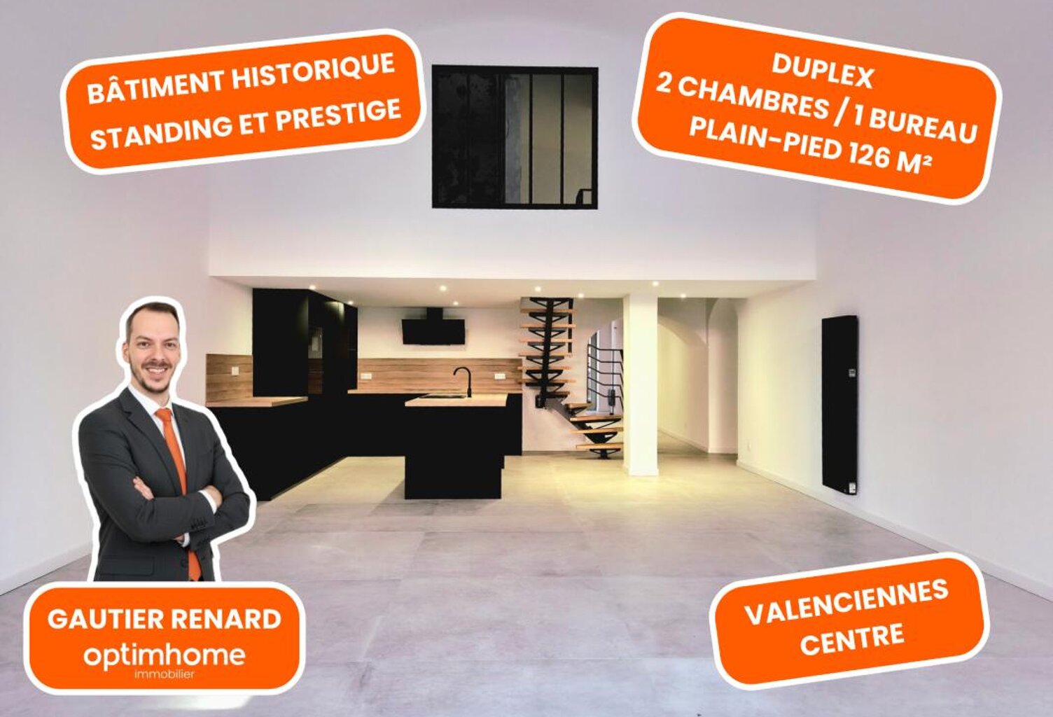 Duplex de Prestige – 126 m² – Caserne Vincent / Nouvel Art – Valenciennes – 4 Pièces — photo 1